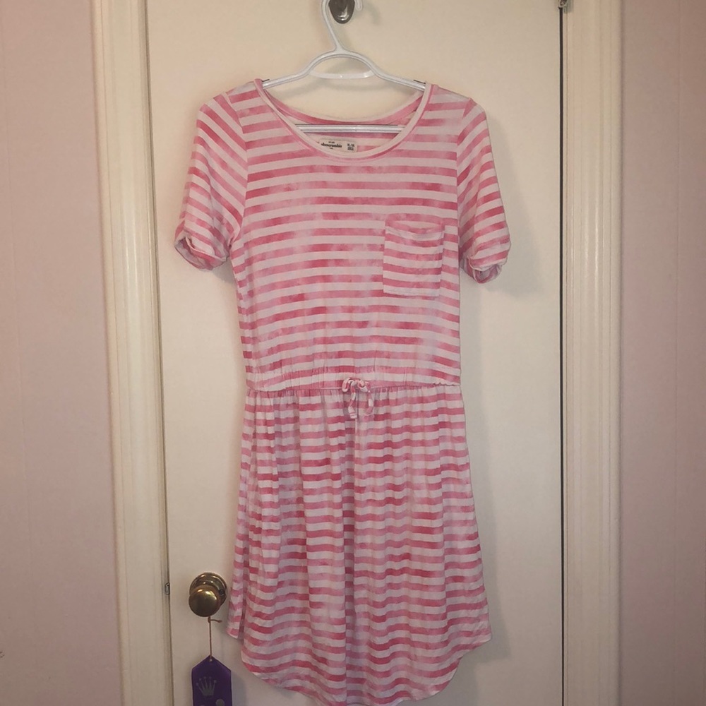 Pink and White Striped Kids Dress